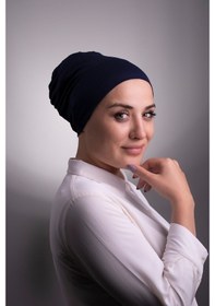 Resim Halven Lacivert Pratik Hazır Geçmeli Iç Bone Viskon Kumaş Dikişsiz 3003_ Lacivert 