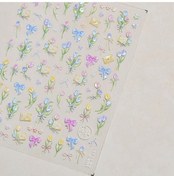 Resim Flybuy Trompet Çiçek Sarmaşık Beyaz Mor Yapraklar 5d Nail Art Özel Tasarım To4903 