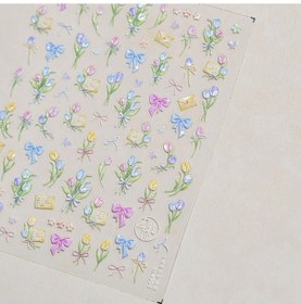 Resim Flybuy Trompet Çiçek Sarmaşık Beyaz Mor Yapraklar 5d Nail Art Özel Tasarım To4903 