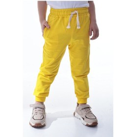 Resim Unisex Çocuk %100 Pamuk Günlük Jogger Eşofman Altı 12 Ay 5 Yaş Sarı 