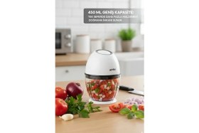 Resim Sinbo SHB-7503 Paslanmaz Çelik Bıçaklı Şarjlı Kablosuz Rondo 450 ml Beyaz Plastik Hazneli 