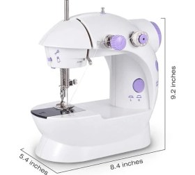 Resim Leaf Shop Portatif Dikiş Makinesi Mini Dikiş Makinesi Iki Telli Iki Hızlı Pedallı Mini Boy 