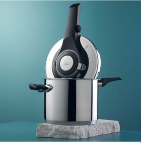 Resim Jumbo Procook Açık Gri Paslanmaz Çelik Düdüklü Tencere 6 Litre Açık Gri 