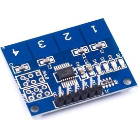 Resim TTP224 4 Tuşlu-Kanallı Dokunmatik Sensör Modülü 