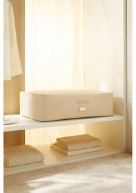 Resim Ocean Home Textile Mega Boy Bej Balıksırtı Baza Altı Hurç 74 x 46 x 22 cm 