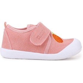 Resim Kiko Kids Strawberry Cırtlı Kız Bebek İlk Adım Panduf Ayakkabı Pudra 
