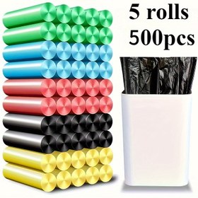 Resim 5'li Paket 500 Adet Çok Amaçlı Tek Kullanımlık Çöp Poşeti - Ev, Ofis, Araba İçin Uygun | Oturma Odası, Yatak Odası, Açık Alan, Banyo için İdeal | 45.01 x 50.01 cm 