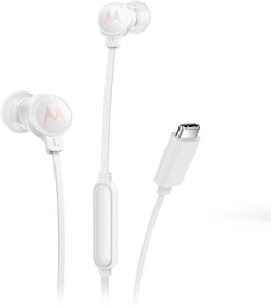 Resim Motorola Sound Earbuds 3C-S mikrofonlu kulak içi kulaklık, rahat uyum, eller serbest konuşma sistemi, yüksek çözünürlüklü ses, güvenli tasarım, USB-C bağlantısı, beyaz 