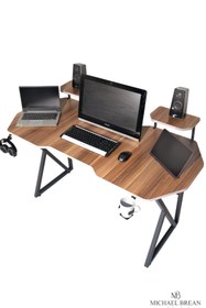 Resim Michael Brean Özel Tasarım Oyuncu Masası 150 Cm Bardaklık Ve Kulaklık Tutucu Hediye 