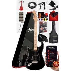 Resim Midex Rph-31bk Solak Elektro Gitar Seti Maple Klavye Strat Kasa Sss Manyetik 