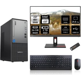 Resim Lenovo Thinkcentre Neo 50T Gen 5 Intel Core I7 13700 24GB 2tb SSD 21.5" Fhd Monitör Fdos Masaüstü Bilgisayar & Per4 USB Bellek 12UB000LTRMNT314 