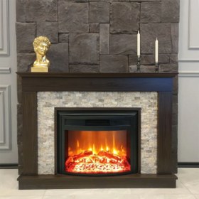 Resim Dlc Seratonya 1800W Doğaltaş Dekoratif Şömine Kahverengi 