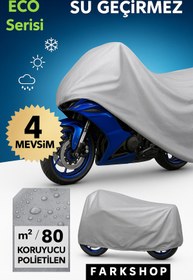 Resim FARKSHP Kral Motor Kr-08 Vega Elektrikli Lüx Kalite Kalın 4 Mevsim Koruma Gri 
