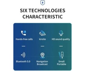 Resim Storemax NR32 Mikrofonlu Araç Kiti Herhangi Bir Kulaklık Aux Çıkışını Kablosuz Bağlantı Yapar 