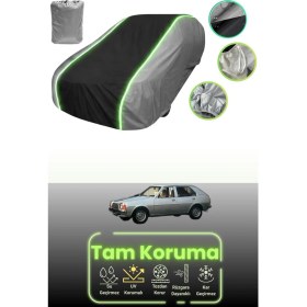 Resim Dokaca Neo Gri.siyah.gri Neon Fitilli Mazda 323 1 Uyumlu Araba Brandası Koruma Örtüsü 