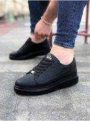 Resim WG Fashion Mp028 St Bağcıklı Ortopedik Yüksek/kalın Taban Erkek Sneaker Siyah 