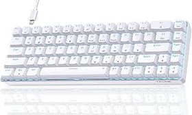 Resim Dierya ×TMKB T68se Oyun Mekanik Klavyesi, %60 RGB Klavye, Mavi Clicky Switch, Ultra Kompakt Mini 68 Tuşlu Anti-Ghosting, Tip C Veri Kablosu, PC Windows Gamer Typist için US Layout 