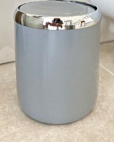 Resim Prima Nova Lima 6 LT Döner Kapaklı Banyo Mutfak Ofis Çöp Kovası - Krom Dekorlu Gri 