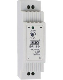 Resim Ihdr-15-24 - 15W 24Vdc 0.7A Raya Montajlı Güç Kaynağı 