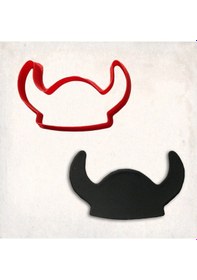 Resim Viking Miğferi Kurabiye Kalıbı Şekillendirici Kopat KIrmızı 