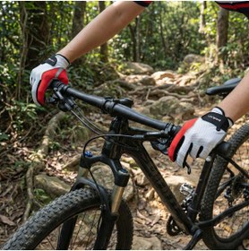 Resim heugers Giant LF Gel Jelli Kaymaz Tam Parmak Bisiklet Eldiveni - Parkur, Downhill, MTB | Unisex L 