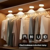Resim 4/6 Adet USB Şarj Edilebilir LED Gece Lambası, İnsan Hareket Sensörlü, Yumuşak Işıklı, Manyetik Montajlı, Sıcak ve Beyaz Aydınlatma, Cilalı Yüzeyli, Oturma Odası, Yatak Odası, Dolap, Ayakkabılık, Koridor Aydınlatması İçin Uygun 
