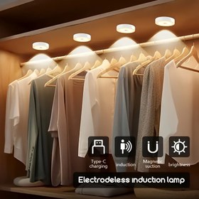 Resim 4/6 Adet USB Şarj Edilebilir LED Gece Lambası, İnsan Hareket Sensörlü, Yumuşak Işıklı, Manyetik Montajlı, Sıcak ve Beyaz Aydınlatma, Cilalı Yüzeyli, Oturma Odası, Yatak Odası, Dolap, Ayakkabılık, Koridor Aydınlatması İçin Uygun 