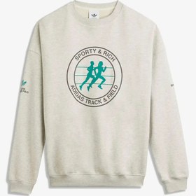 Resim adidas x Sporty & Rich Sweater 'Light Grey Heather' 