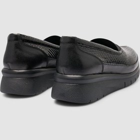 Resim Cabani Kroko Deri Siyah Kadın Günlük Ayakkabı Siyah 