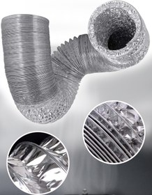 Resim Binbirreyon Aspiratör Borusu 2m. Alüminyum Telli Flexible Davlumbaz Baca Borusu Rd047 
