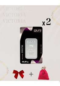 Resim Vıctorıa Gold Sertifikalı 2 Adet 50gr Külçe Gümüş 999 Ayar 