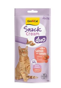 Resim Gimcat Snack Cream Duo Somonlu - Domatesli Kedi Ödülü 6x15gr 