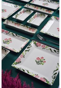 Resim Piatti Naturali 16 Parça 6 Kişilik Bahar Kahvaltı Takımı Handmade Sunum Set Çok Renkli 