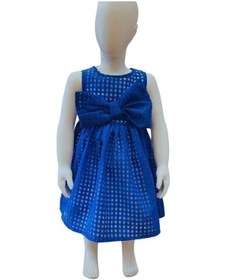 Resim Çikoby Kız Bebek Fiyonk Elbise-13878 Mavi 
