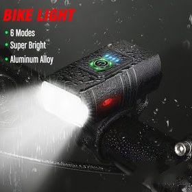 Resim 1 adet MACROCOSM Süper Parlak Alüminyum Bisiklet Kafa Lambası - USB Şarj Edilebilir, 6 Aydınlatma Modu, Dağ ve Yol Bisikletleri için Uygun, Dayanıklı Bisiklet Aydınlatma Aksesuarı, Gece Sürüşü için Bisiklet Lambaları, Şık Kafa Lambası Tasarımı, Yüksek Kaliteli LED Lambalar 