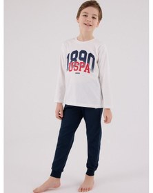 Resim U.S. Polo Assn. U.s. Polo Assn Erkek Çocuk Beyaz Pijama Takımı Us2203-c-v1 