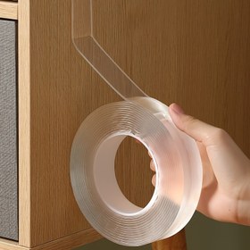 Resim 1 Rulo Ağır Hizmet Çift Taraflı Bant, Yeniden Kullanılabilir İz Bırakmayan Güçlü Yapıştırıcı Çok Amaçlı, Çıkarılabilir, Yıkanabilir Ev, Ofis ve Araba İçin, 1/2/3/5 Metre 