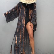 Resim SUSIEYIIN Plus Boyut Boho Kimono Kapanış - Viskoz 100%, Esnek Değil, Rastgele Desen Şekli, İlkbahar/Yaz/Sonbahar Mevsimi, Kuşaklı, Dokuma Plaj Dış Giyim için Kadınlar - Elegant Koleksiyon 