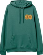 Resim Bitcoin Baskılı Yeşil Hoodie Lambuka Store