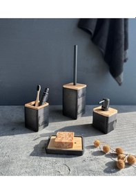 Resim Primanova Madera 4 Parça Banyo Seti Siyah 