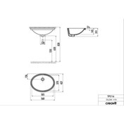 Resim Creavit Tp216 Tezgah Altı Oval Lavabo 37 x 51 cm Beyaz 