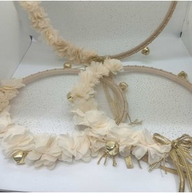 Resim Gülce Kasnak Dantelli Gelin ve Nedime Tef Seti 