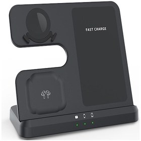 Resim Springsun Samsung Uyumlu 3'lü Hızlı Şarj İstasyonu: Telefon, Saat Ve Kulaklık İçin 15w Kablosuz Şarj Cihazı 