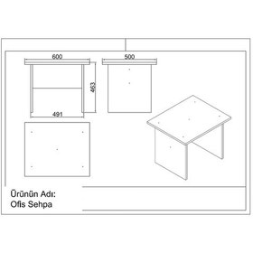 Resim L'occi Concept Diego ABCEF Ofis Büro Masa Takımı Meşe-Siyah 