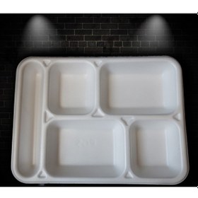 Resim Beş Gözlü Köpük Tabak 5 Gözlü Köpük Tabldot 100 Adet Beyaz 