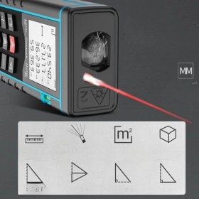 Resim Profesyonel 40 Metre Dijital Lazer Metre Ölçer LCD Ekran, Su Terazili, Alan Hacim, Pisagor Hesaplama ve 20 Kayıt Hafızası ( Lisinya ) 