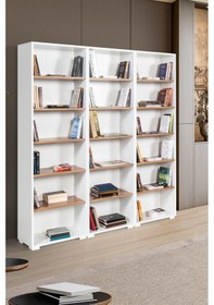 Resim 8321 Evm Kitaplık , Kapaksız , 18 Bölmeli , 15 Raflı , Beyaz - Söğüt , Ofis , Çalışma Odası , Salon Diğer 