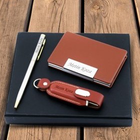 Resim Kişiye Özel USB Kalem ve Kartvizitlik Seti 