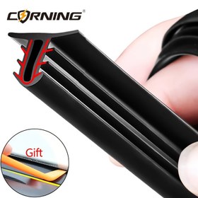 Resim CORNING Siyah Kauçuk Conta Şeridi - 200.99cm Ses Yalıtımı & Rüzgarlık Kenarlığı Arabalar, Kamyonlar, Tekneler, Karavanlar, Gösterge Paneli, Boşluk Koruma için 