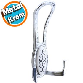 Resim Mobilya Portmanto Vestiyer Duvar Askısı Metal Dolap Elbise Askılığı Krom Beyaz Desenli 